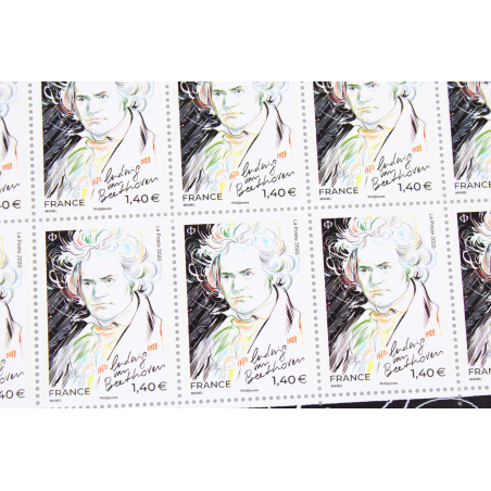 FEUILLET DE FRANCE - LUDWIG VAN BEETHOVEN N° F7 - ANNÉE 2020 - TIMBRES NEUFS**