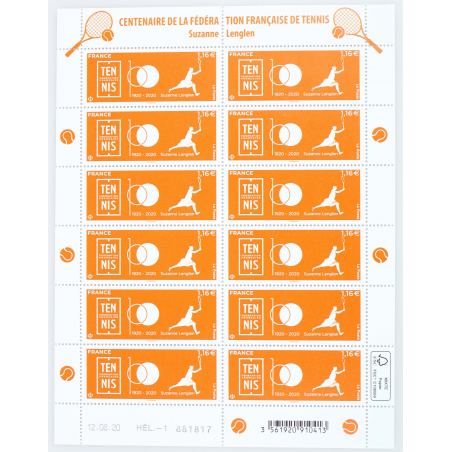 FEUILLET DE FRANCE - FÉDÉRATION FRANCAISE TENNIS N° F8 - TIMBRES NEUFS** 2020