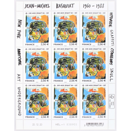 FEUILLET DE FRANCE - JEAN-MICHEL BASQUIAT N° F12 - ANNÉE 2021 - TIMBRES NEUFS**