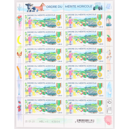 FEUILLET DE FRANCE - ORDRE DU MÉRITE AGRICOLE N° F17 - TIMBRES NEUFS** 2021