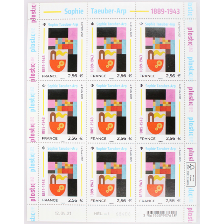 FEUILLET DE FRANCE - SOPHIE TAEUBER-ARP - N° F26 - ANNÉE 2021 - TIMBRES NEUFS**