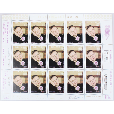 FEUILLET DE FRANCE - ELSA TRIOLET - N° F28 - ANNÉE 2021 - TIMBRES NEUFS**