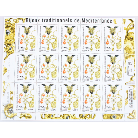 FEUILLET DE FRANCE BIJOUX TRADITIONNELS MÉDITÉRRANÉE N° F34 TIMBRES NEUFS** 2021