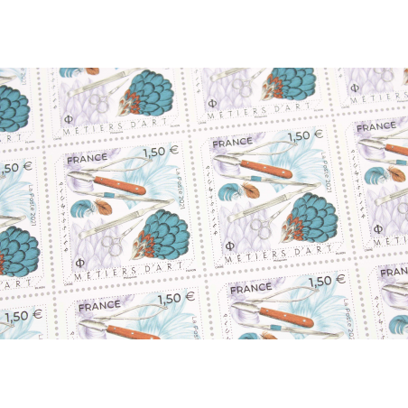 FEUILLET DE FRANCE - MÉTIERS D'ART PLUMASSIER - 2021 - N° F37 TIMBRES NEUFS**