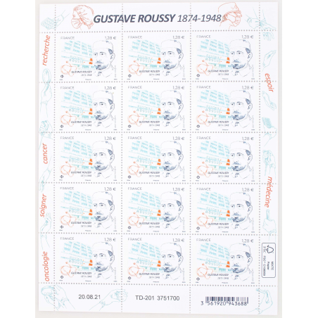 FEUILLET DE FRANCE - GUSTAVE ROUSSY - ANNÉE 2021 - N° F39 TIMBRES NEUFS**