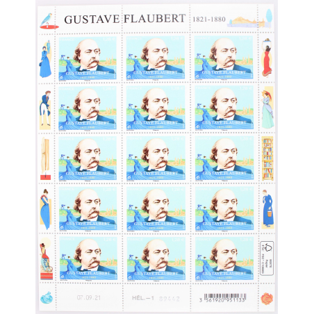 FEUILLET DE FRANCE - GUSTAVE FLAUBERT - ANNÉE 2021 - N° F43 TIMBRES NEUFS**