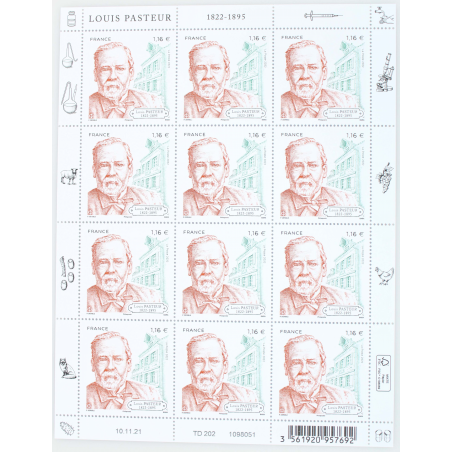 FEUILLET DE FRANCE - LOUIS PASTEUR - ANNÉE 2022 - N° F49 TIMBRES NEUFS**