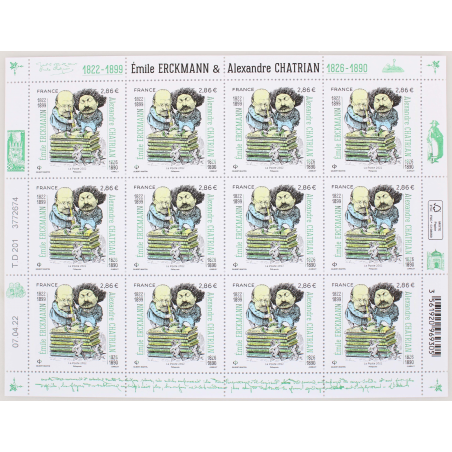 FEUILLET DE FRANCE - ERCKMANN ET CHATRIAN - ANNÉE 2022 N° F62 - TIMBRES NEUFS**