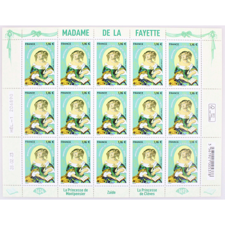 FEUILLET DE FRANCE - MADAME DE LA FAYETTE N° F99 - ANNÉE 2023 - TIMBRES NEUFS**