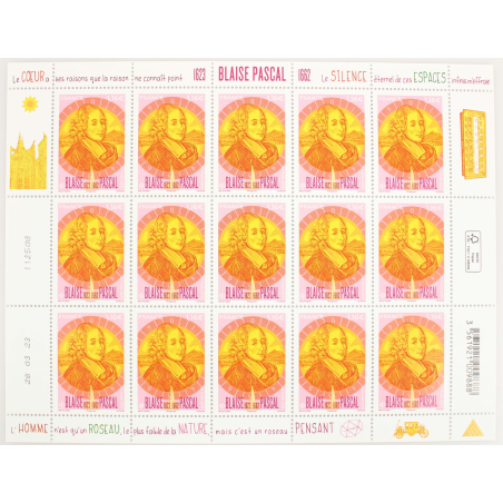 FEUILLET DE FRANCE - BLAISE PASCAL N° F103 - ANNÉE 2023 - TIMBRES NEUFS**