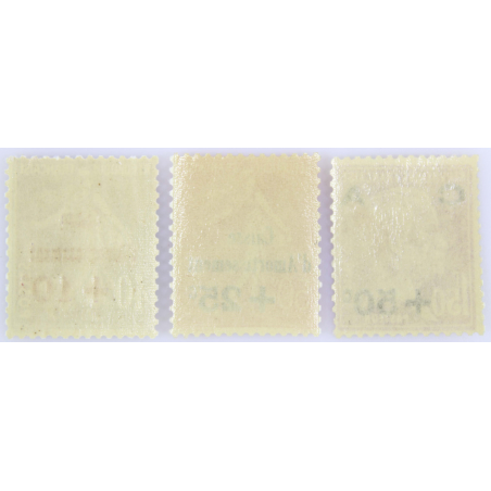 FRANCE SÉRIE CAISSE AMORTISSEMENT N° 249-251, TIMBRES NEUFS SANS CHARNIÈRE 1928