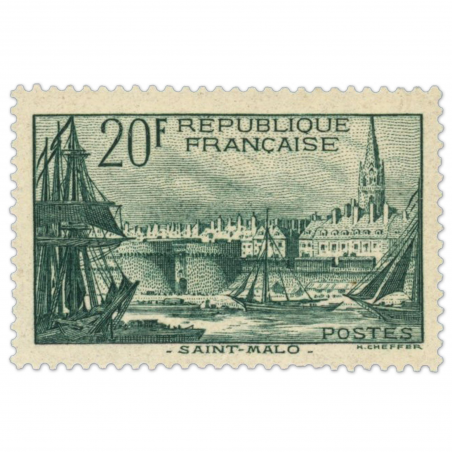 FRANCE N° 394 PORT DE SAINT MALO, TIMBRE NEUF SANS CHARNIÈRE - ANNÉE 1938