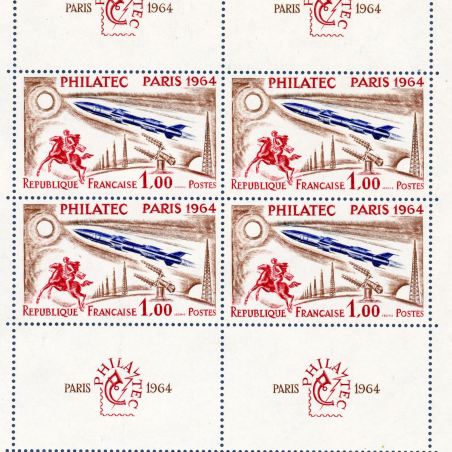 FRANCE BLOC N°6b EXPOSITION "PHILATEC" NUMÉROTÉ, TIMBRES NEUFS SANS CHARNIÈRE 64