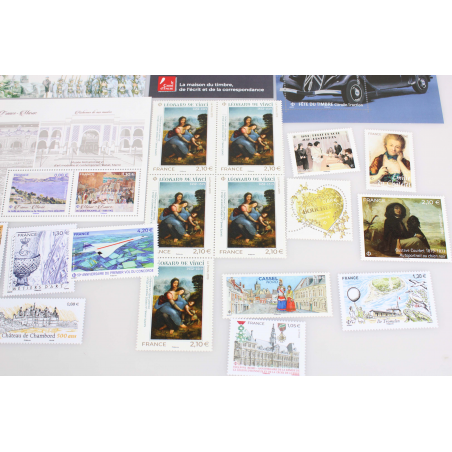 LOT DE FRANCE TIMBRES NEUFS** ANNÉE 2019 TIMBRES-POSTE ET BLOCS FACIALE 100 EUROS