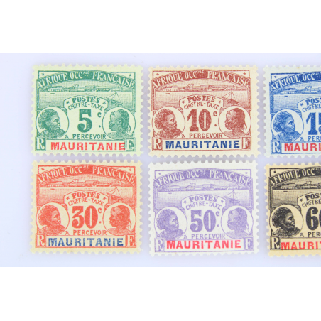 MAURITANIE TAXE N° 9 À 16, TIMBRES DES COLONIES FRANCAISES NEUFS** ANNÉE 1906