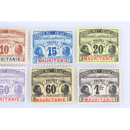 MAURITANIE TAXE N° 9 À 16, TIMBRES DES COLONIES FRANCAISES NEUFS** ANNÉE 1906