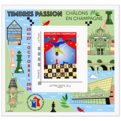 FRANCE BLOC FFAP N°24 "CHALONS EN CHAMPAGNE ÉCHECS ET CIRQUE" AUTOADHÉSIF 2024