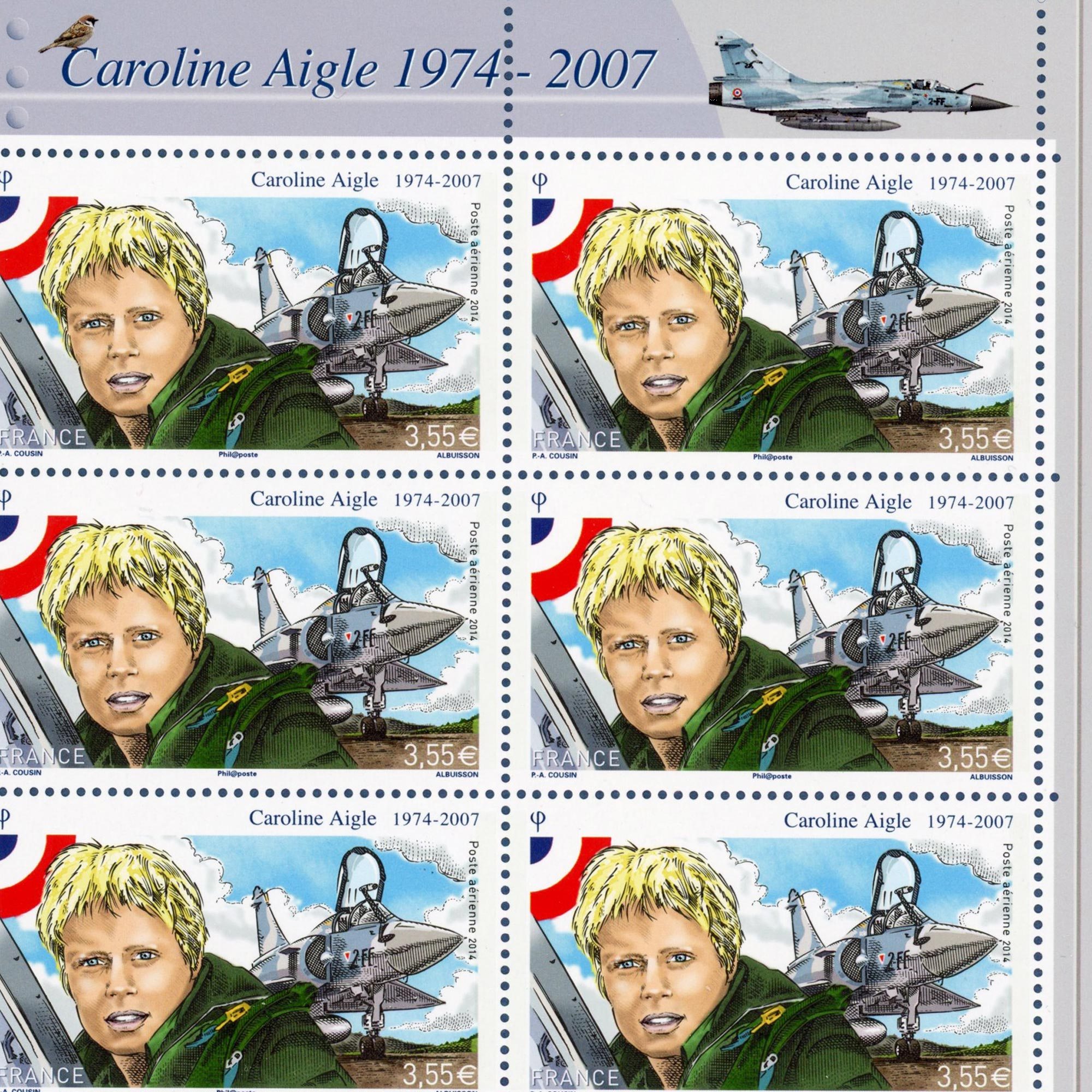 POSTE AÉRIENNE N° 78 CAROLINE AIGLE 2014 FEUILLE COLLECTOR 10 TIMBRES NEUFS**