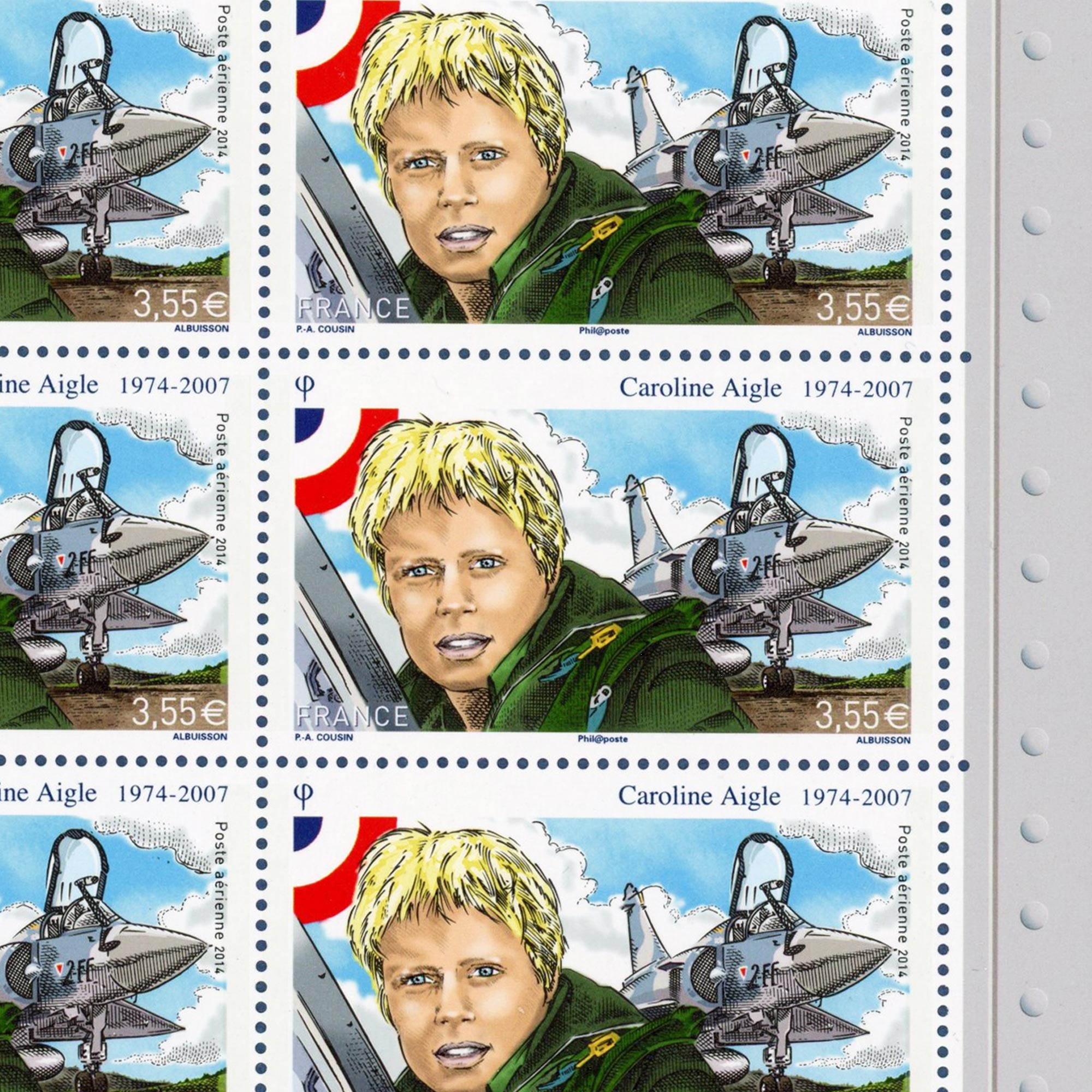 POSTE AÉRIENNE N° 78 CAROLINE AIGLE 2014 FEUILLE COLLECTOR 10 TIMBRES NEUFS**