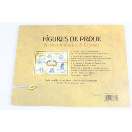 LE LIVRE DES TIMBRES "FIGURES DE PROUE - NAVIRES ET MARINS DE LÉGENDE" 2008