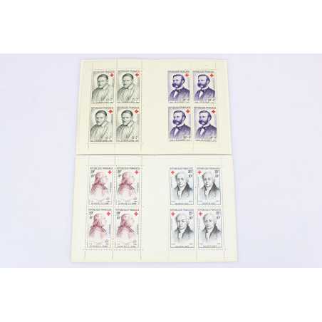 LOT DE 7 CARNETS CROIX-ROUGE DE 1956 A 1962, TIMBRES NEUFS SANS CHARNIÈRE