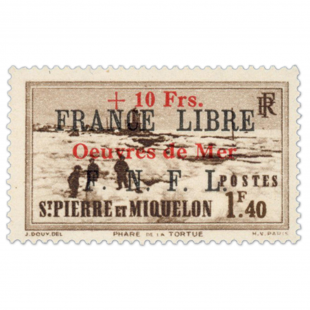 COLONIE FRANCAISE SAINT PIERRE ET MIQUELON N° 311B TIMBRE NEUF** SIGNÉ BRUN 1942