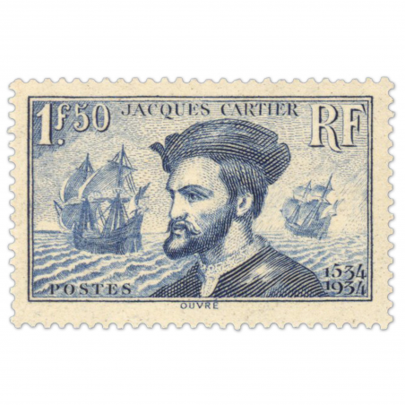 FRANCE N° 297, TIMBRE JACQUES CARTIER, NEUF** SIGNÉ EXPERT CHEZ BRUN ANNÉE 1934