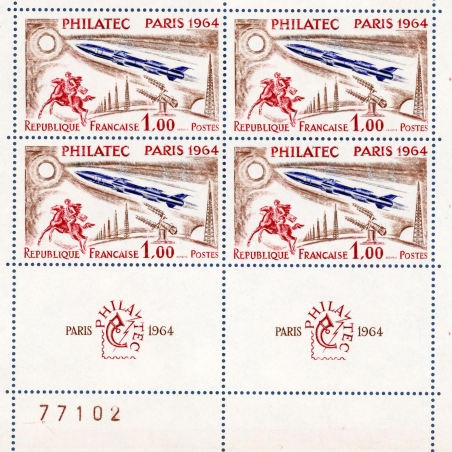 BLOC FRANCE EXPOSITION "PHILATEC" N° 6b NUMÉROTÉ TIMBRES NEUFS** ANNÉE 1964