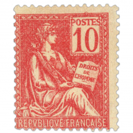 FRANCE MOUCHON N° 116, 10C ROUGE TYPE 2, TIMBRE NEUF SANS CHARNIÈRE 1900-01