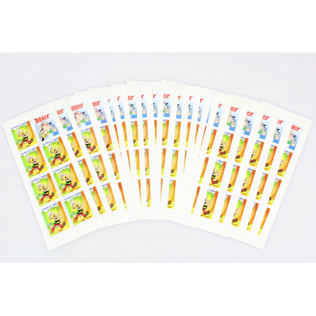 LOT DE 20 CARNETS ASTÉRIX TIMBRES 3 FRANCS POUR AFFRANCHISSEMENT, FACIALE 64€