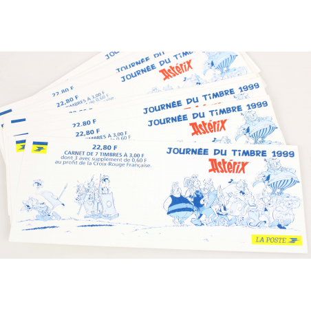 LOT DE 20 CARNETS ASTÉRIX TIMBRES 3 FRANCS POUR AFFRANCHISSEMENT, FACIALE 64€