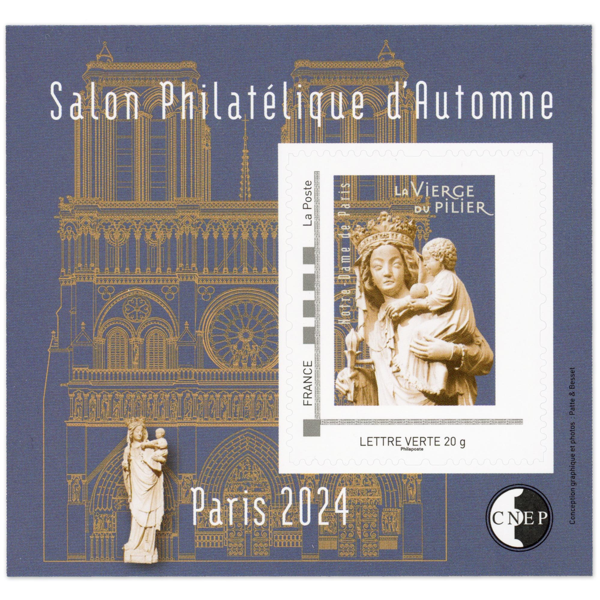 FRANCE BLOC CNEP N°97 DENTELÉ VIERGE DU PILIER, SALON AUTOMNE PARIS 2024