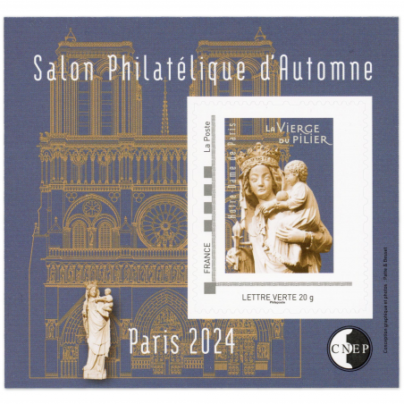 FRANCE BLOC CNEP DENTELÉ VIERGE DU PILIER, SALON PHILATÉLIQUE AUTOMNE PARIS 2024