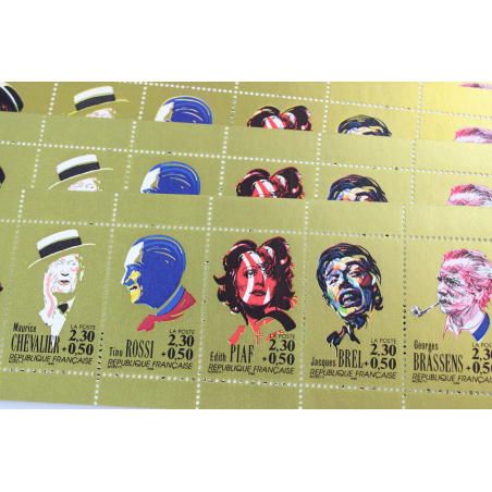 LOT 20 CARNETS LA CHANSON FRANCAISE TIMBRES 2,30 FR POUR AFFRANCHIR, FACIALE 42€