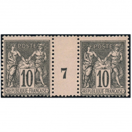 TIMBRES FRANCE MILLÉSIME N° 89 TYPE SAGE 10c NOIR, NEUFS AVEC CHARNIÈRE 1877