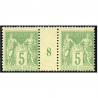 FRANCE MILLÉSIME, TYPE SAGE N° 106 5c VERT JAUNE, TIMBRES NEUFS** ANNÉE 1898