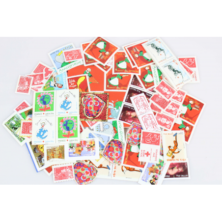 LOT DE 100 TIMBRES A VALIDITÉ PERMANENTE, TVP ILLUSTRÉS LETTRES 20G FRANCE