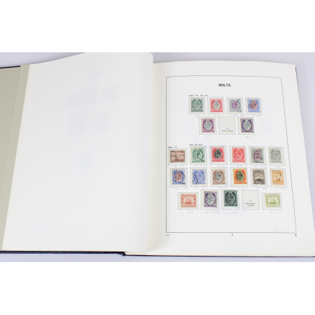 COLLECTION MALTE 1863 A 1985 TIMBRES**/* ET OBL DANS UN ALBUM DAVO COTE 1650€