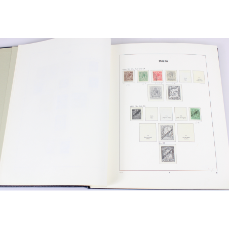 COLLECTION MALTE 1863 A 1985 TIMBRES**/* ET OBL DANS UN ALBUM DAVO COTE 1650€