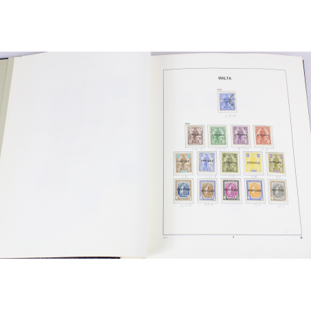 COLLECTION MALTE 1863 A 1985 TIMBRES**/* ET OBL DANS UN ALBUM DAVO COTE 1650€