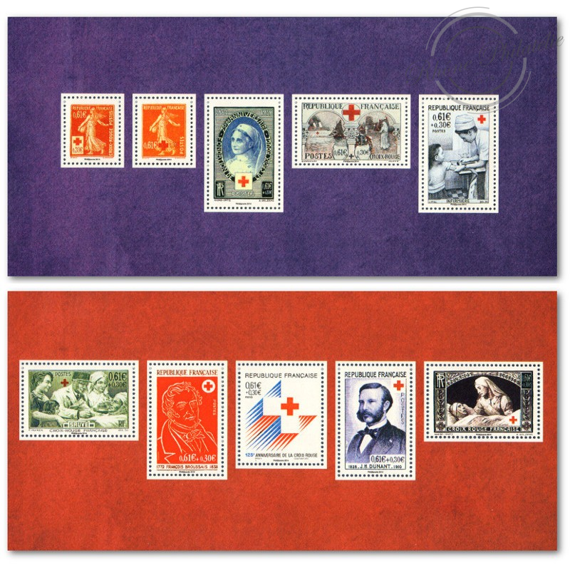BLOC SOUVENIR N°95/95A 150 ANS DE LA CROIX-ROUGE TIMBRES NEUFS** ANNÉE 2014