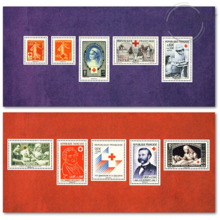 BLOC SOUVENIR N°95/95A 150 ANS CROIX-ROUGE 2014 TIMBRES NEUFS** COTE 60 EUROS