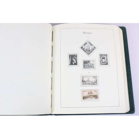 ALBUM LEUCHTTURM POUR COLLECTION DE TIMBRES MONACO 1885 A 1979 + TIMBRES