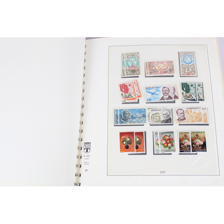 ALBUM LINDNER POUR COLLECTION DE TIMBRES MONACO 1972 A 1983 + TIMBRES