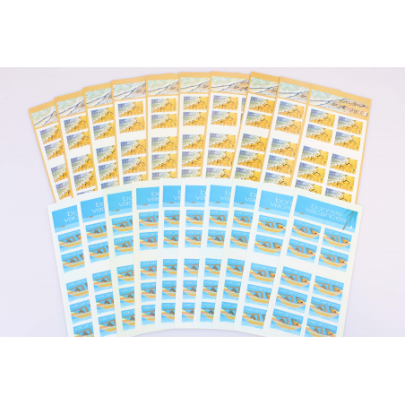 LOT 20 CARNETS AUTOADHÉSIFS VACANCES TIMBRES 0.46 € POUR AFFRANCHIR, FACIALE 92€