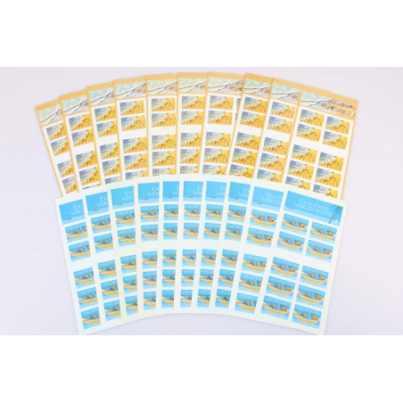 LOT 20 CARNETS AUTOADHÉSIFS VACANCES TIMBRES 0.46 € POUR AFFRANCHIR, FACIALE 92€