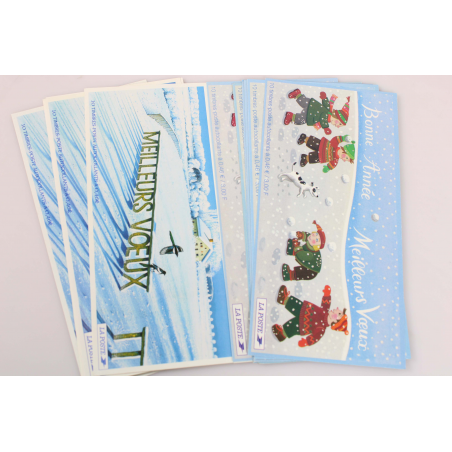 LOT 20 CARNETS AUTOADHÉSIFS VOEUX TIMBRES 0.46 € POUR AFFRANCHIR, FACIALE 92€