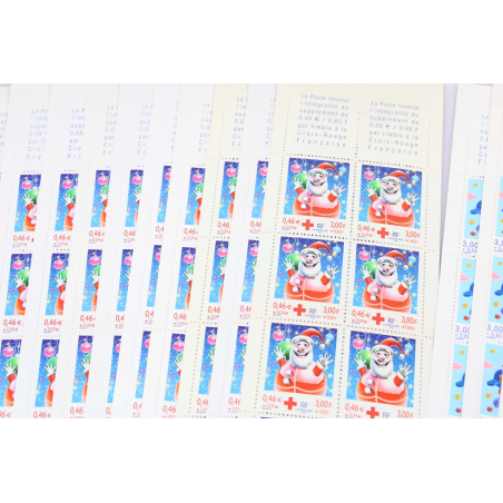 LOT 20 CARNETS CROIX ROUGE 2000-2001 TIMBRES 0.46 € POUR AFFRANCHIR, FACIALE 92€