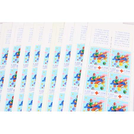 LOT 20 CARNETS CROIX ROUGE 2000-2001 TIMBRES 0.46 € POUR AFFRANCHIR, FACIALE 92€