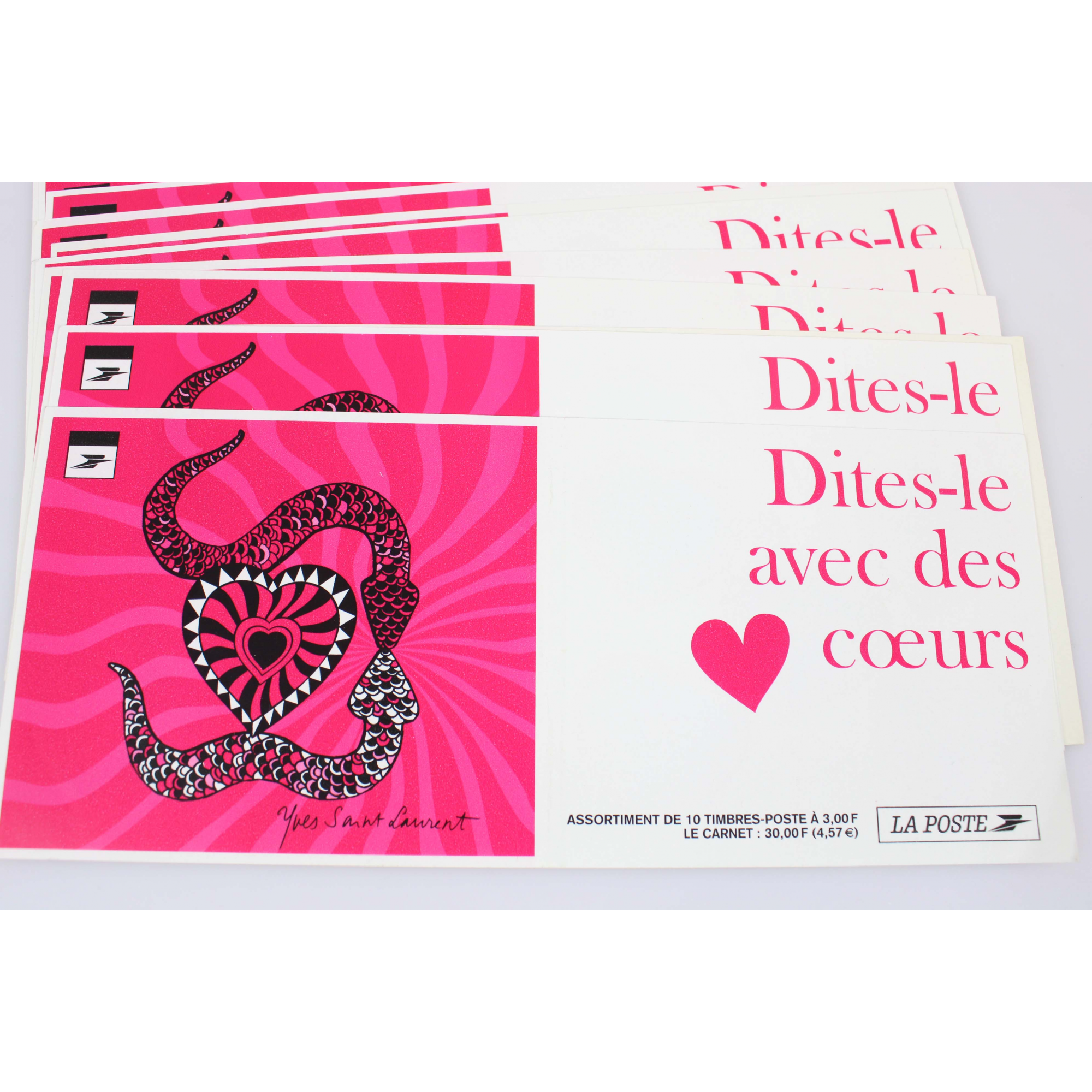 LOT 15 CARNETS AUTOADHÉSIFS BC27 COEURS, TIMBRES NEUFS** 0.46€ X 10, FACIALE 69€